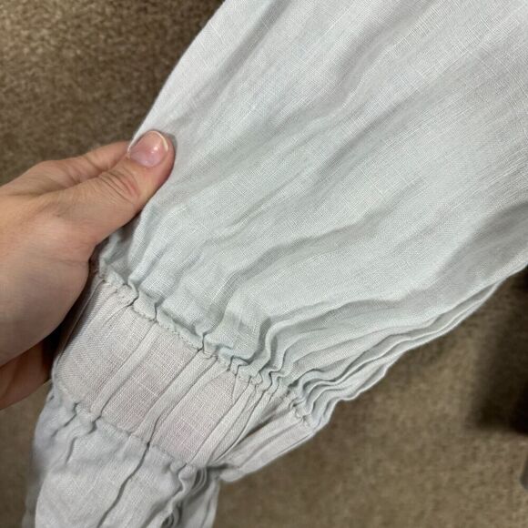 Stateside Sweatshirt Womens Small S Gray Crew Contrast Linen Sleeve French Terry - Picture 10 of 11